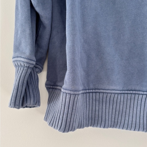 Aerie Women's‎ Size XS Down To Earth Quarter Zip Oversized Sweater Blue Pullover - Picture 5 of 8
